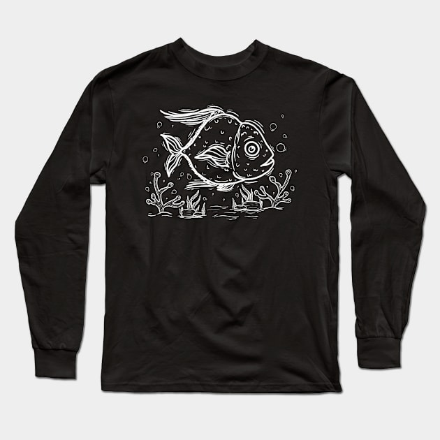 Fish lover gift idea Long Sleeve T-Shirt by Xatutik-Art